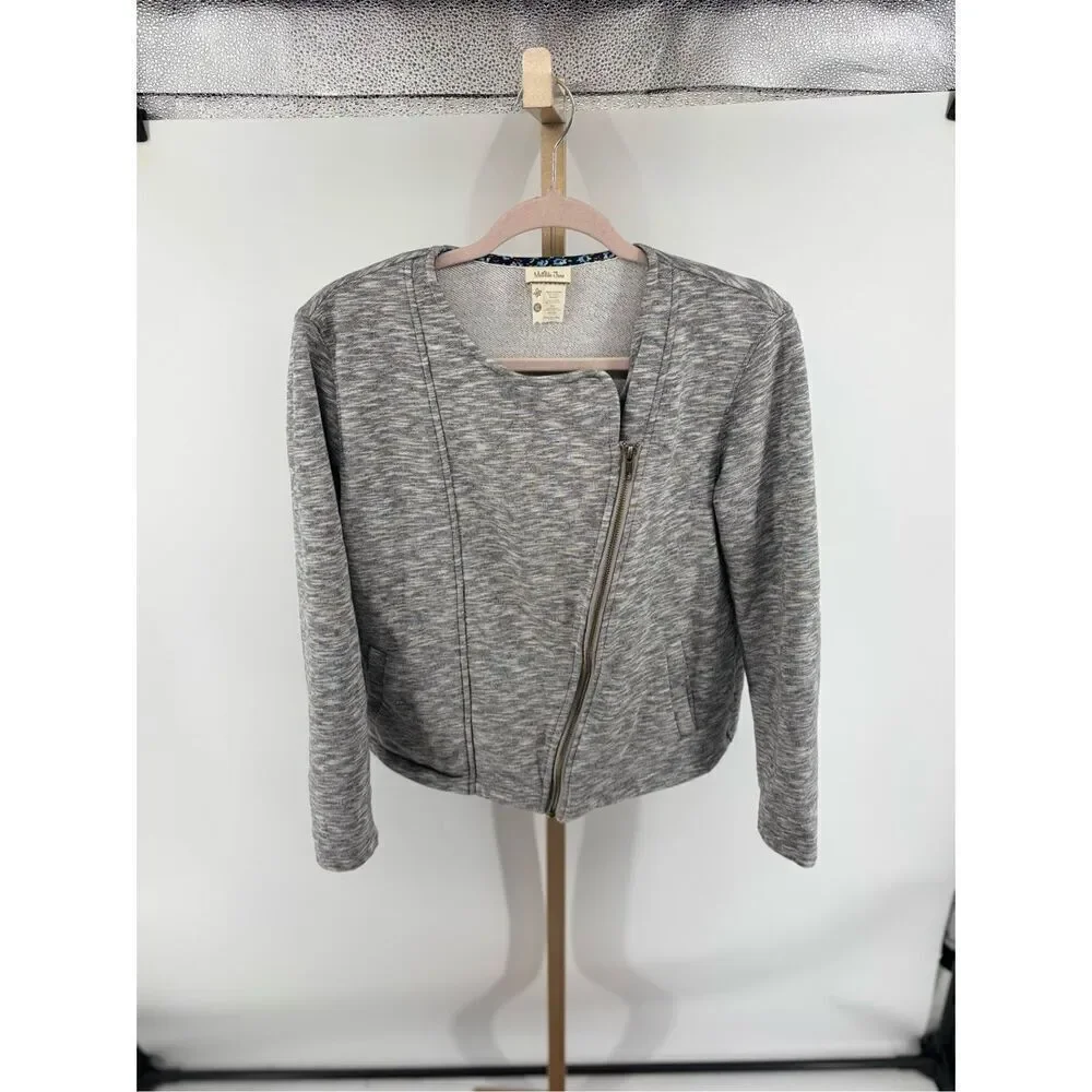 Matilda Jane Moto Jacket Heather Gray Size XL 85% Cotton